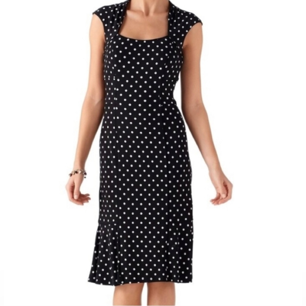 White House Black Market Sleeveless Knit Dot Sheath - Picture 8 of 15